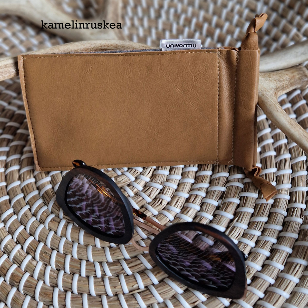 poronnahkainen vuorattu silmälasikotelo zero-waste