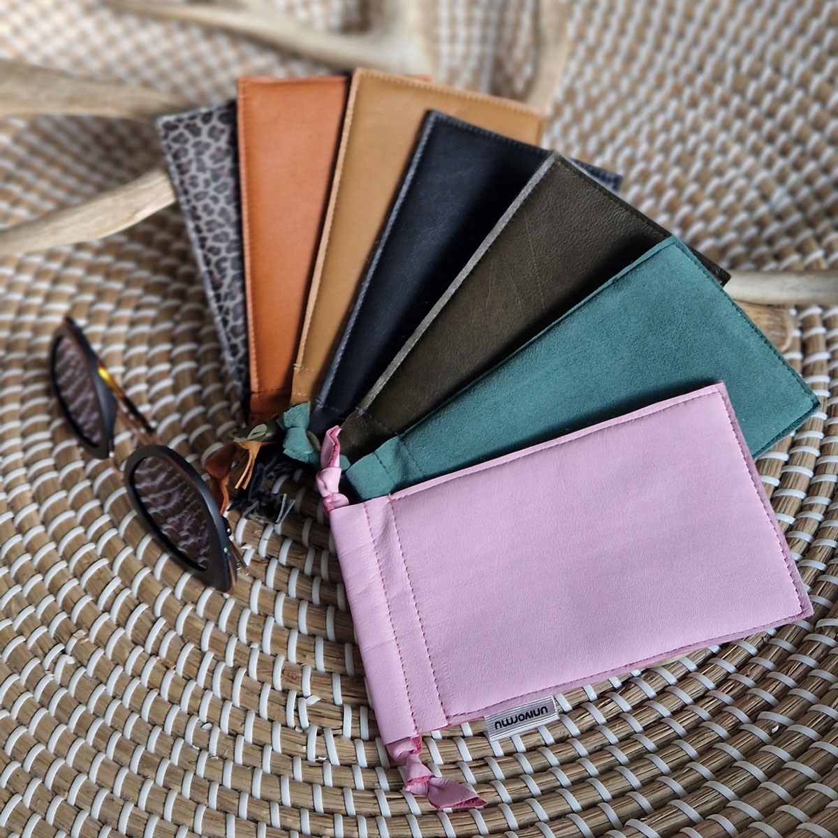 poronnahkainen vuorattu silmälasikotelo zero-waste