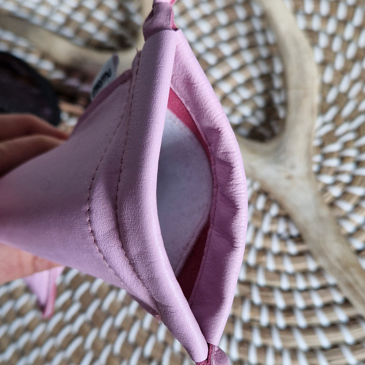 poronnahkainen vuorattu silmälasikotelo zero-waste