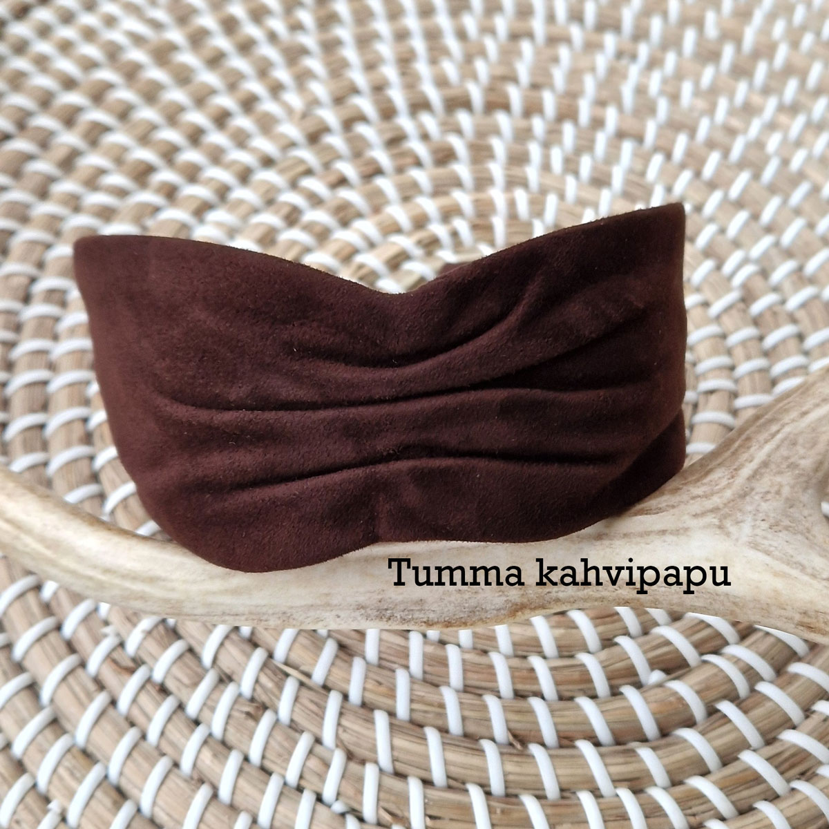 tummanruskea mokkainen leveä hiuspanta